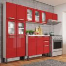 Cozinha Completa em Aço 14 Portas 2 Gavetas Colors Vermelho Cozinha Completa em Aço 14 Portas 2 Gavetas Colors Vermelho
