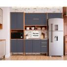 Cozinha Completa Esplêndida 4 Peças (2Aéreos+1Balcão+1TorreQuente) C4P182 Cinamomo/Titanium - MGM