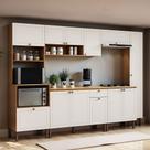 Cozinha Completa Essência Frizz 12 Portas 1 Gaveta 100% Mdf Cinamomo Fosco/Branco - Genialflex Cozinha Completa Essência Frizz 12 Portas 1 Gaveta 100% Mdf Cinamomo Fosco/Branco - Genialflex