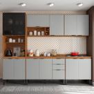 Cozinha Completa Firenze 13 Portas 2 Gavetas Amêndola Touch/Nude Prime Tx - Demóbile