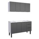 Cozinha Completa Gabinete Para Pia 140cm e Armário Aéreo Jupter Cozimax Preto