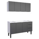 Cozinha Completa Gabinete Para Pia 150cm e Armário Aéreo Jupter Cozimax Preto