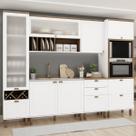 Cozinha Completa Iluminata 7 Portas 5 Gavetas Branco/ébano - Genialflex