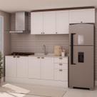 Cozinha Completa Iluminata 8 Portas 3 Gavetas 100% Mdf Branco/ébano - Genialflex