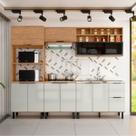 Cozinha Completa Laura 9 Portas 3 Gavetas com Vidro 100% Mdf Freijo/Off White - Mx Móveis Cozinha Completa Laura 9 Portas 3 Gavetas com Vidro 100% Mdf Freijo/Off White - Mx Móveis