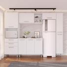 Cozinha Completa Luna 5 Peças Funcional e Moderna Carvalho Branco Clique Chique