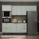 Cozinha Completa Luna 8 Portas 4 Gavetas 100% Mdf Mint/ébano - Genialflex Cozinha Completa Luna 8 Portas 4 Gavetas 100% Mdf Mint/ébano - Genialflex