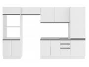 Cozinha Completa Madesa 100% MDF Acordes 2 gavetas 11 Portas Branco Brilho (Sem Tampo e Pia)