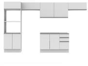 Cozinha Completa Madesa 100% MDF Acordes Com Armário e Balcão Portas Branco Brilho