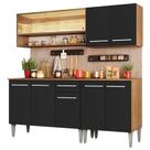 Cozinha Completa Madesa Balcão e Armário Vidro Rustic/preto Cozinha Completa Madesa Balcão e Armário Vidro Rustic/preto