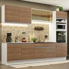 Cozinha Completa Madesa Glamy 310001 com Armário e Balcão (Sem Tampo e Pia) - Branco/Rustic
