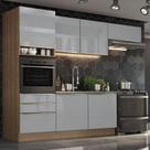 Cozinha Completa Madesa Lux com Armário e Balcão 6 Portas 3 Gavetas - Rustic/Cinza Cozinha Completa Madesa Lux com Armário e Balcão 6 Portas 3 Gavetas - Rustic/Cinza