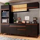 Cozinha Completa Madesa Reims 260002 com Armário e Balcão - Preto Cozinha Completa Madesa Reims 260002 com Armário e Balcão - Preto