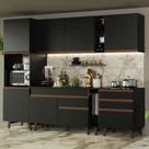 Cozinha Completa Madesa Reims 260005 com Armário e Balcão - Preto Cozinha Completa Madesa Reims 260005 com Armário e Balcão - Preto