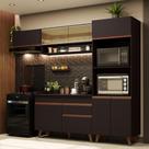 Cozinha Completa Madesa Reims 260007 com Armário e Balcão - Preto Cozinha Completa Madesa Reims 260007 com Armário e Balcão - Preto