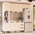 Cozinha Completa Meena 8 Portas 3 Gavetas 40250054 Branco/Creme - Politorno Cozinha Completa Meena 8 Portas 3 Gavetas 40250054 Branco/Creme - Politorno