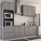 Cozinha Completa Miami 9 Portas 5 Gavetas 100% Mdf Americana Cinza - Panorama Móveis