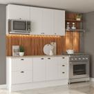 Cozinha Completa Milla Max Armário e Balcão Branco Carraro