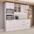 Cozinha Completa Milla Smart 10 Portas 5 Gavetas MDF 250CM Branco Cozinha Completa Milla Smart 10 Portas 5 Gavetas MDF 250CM Branco