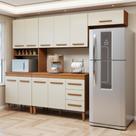 Cozinha Completa Modulada 10 Portas 3 Gavetas Atenas Marrom/Nature/Off White