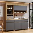 Cozinha Completa Modulada 3 Peças 4 Portas 3 Gavetas Torre Angular 100% Mdf Realeza Premium
