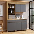 Cozinha Completa Modulada 3 Peças 5 Portas 2 Gavetas Torre Angular 100% Mdf Realeza Premium