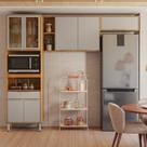 Cozinha Completa Modulada 3 Peças 7 Portas Plena Amarelo/Cinamon/Nude Prime Cozinha Completa Modulada 3 Peças 7 Portas Plena Amarelo/Cinamon/Nude Prime