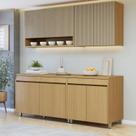 Cozinha Completa Modulada 4 Peças 8 Portas 3 Gavetas 100% MDF Simone Mendes