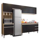 Cozinha Completa Modulada 4 Peças Andréia 280 cm Amendoa Preto AJL Móveis Cozinha Completa Modulada 4 Peças Andréia 280 cm Amendoa Preto AJL Móveis