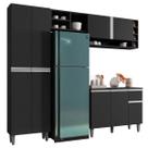 Cozinha Completa Modulada 4 Peças Vanessa Preto Fosco 1914 AJL Móveis Cozinha Completa Modulada 4 Peças Vanessa Preto Fosco 1914 AJL Móveis