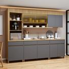 Cozinha Completa Modulada 5 Peças 8 Portas 4 Gavetas Torre Angular 100% Mdf Realeza Premium