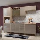 Cozinha Completa Modulada 5 Peças com Torre Microondas Armário e Balcão Mel Luciane Móveis Cozinha Completa Modulada 5 Peças com Torre Microondas Armário e Balcão Mel Luciane Móveis