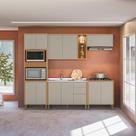 Cozinha Completa Modulada 5 Peças com Torre Quente Allure Marrom/Jequitibá/Gris Fosco