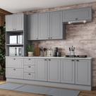 Cozinha Completa Modulada 5 Peças Emily Cinza/Calcare Cozinha Completa Modulada 5 Peças Emily Cinza/Calcare