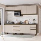 Cozinha Completa Modulada 6 Peças 100% MDF com Aéreo para Micro-Ondas Connect