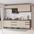 Cozinha Completa Modulada 6 Peças 100% MDF com Aéreo para Micro-Ondas Connect
