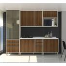 Cozinha Completa Modulada 6 Peças, Paneleiro Vidro Reflecta, Armários e Balcões Linea Luciane Móveis