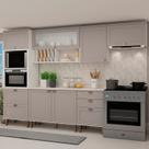 Cozinha Completa Modulada 6 Peças Torre Quente 2 Balcões 3 Armários Aéreos 100% Mdf Iluminata