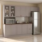 Cozinha Completa Modulada Americana 4 Peças com Paneleiro Torre Quente e Balcão com Tampo Unna Yesca