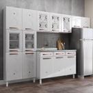 Cozinha Completa Modulada com Balcão para Pia 14 Portas 3 Gavetas Mirage New Branco