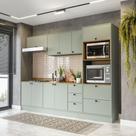 Cozinha Completa Modulada com Rodapé Rubi Yescasa Verde/Oliva Cozinha Completa Modulada com Rodapé Rubi Yescasa Verde/Oliva