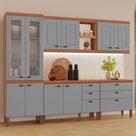 Cozinha Completa Modulada Jessica 100% MDF com 2 Balcões Independentes 10 Portas e 6 Gavetas Tuboarte