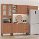 Cozinha Completa Modulada Milão 100 MDF com Balcão 9 Portas 3 Gavetas e Adega