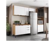 Cozinha Completa Modular Firenze 5 Peças Composição 2 Amêndola Touch Branco FI0002 Demóbile