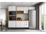 Cozinha Completa Modular Firenze 5 Peças Composição 3 Amêndola Touch Branco FI0003 Demóbile