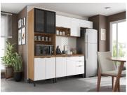 Cozinha Completa Modular Firenze 5 Peças Composição 6 Amêndola Touch Branco FI0006 Demóbile