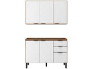 Cozinha Completa Modular Firenze Sem Tampo 2 Peças Composição 9 Amêndola Touch Branco FI0009 Demóbile