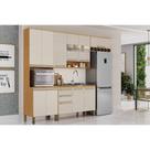 Cozinha Completa Nápoli Prime 4 Peças (2Aéreos+1Balcão+1Paneleiro) C4P238 Amendoa/Off White - Ronipa