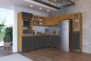 Cozinha completa predilleta aline modulada 9 pecas 517 cm 15 portas 3 gavetas com tampo freijo chumbo Cozinha completa predilleta aline modulada 9 pecas 517 cm 15 portas 3 gavetas com tampo freijo chumbo