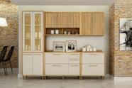 Cozinha completa Torino com 02 aereos ripados, 1 paneleiro com porta de vidro e 2 balcões Cozinha completa Torino com 02 aereos ripados, 1 paneleiro com porta de vidro e 2 balcões